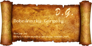 Dobránszky Gergely névjegykártya