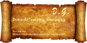 Dobránszky Gergely névjegykártya