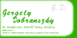 gergely dobranszky business card